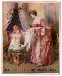 Publicité pour le savon Pears. Inégalé pour le teint