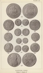 Pièces de monnaie écossaises, Charles I, Charles II