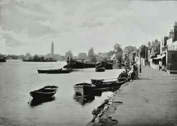 Strand-on-the-Green, Hounslow : vue générale, 1895