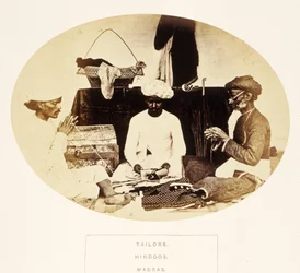 Tailleurs, hindous, Madras, de The People of India, par J. Forbes Watson, publié en 1868