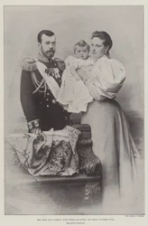 Le Tsar et la Tsarine, avec leur fille, la Grande-Duchesse Olga