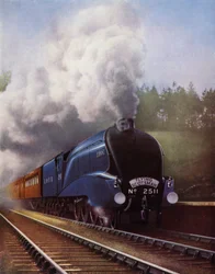 La locomotive "Silver King" de la LNER tirant le Flying Scotsman (photo couleur)