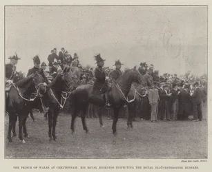 Le Prince de Galles à Cheltenham, Son Altesse Royale inspectant les Royal Gloucestershire Hussars