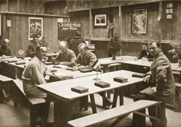La salle de lecture, Handforth, illustration de Prisonniers allemands en Grande-Bretagne