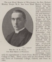 Révérend H M Burge, Nouveau Directeur de Winchester