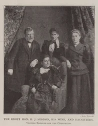 Le très honorable R. J. Seddon, sa femme et ses filles, en visite en Angleterre pour le couronnement
