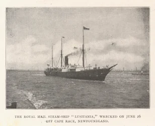 Le paquebot royal Lusitania, naufragé le 26 juin au large de Cape Race, Terre-Neuve