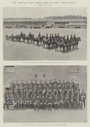La crise du Transvaal, troupes britanniques pour le service en Afrique du Sud