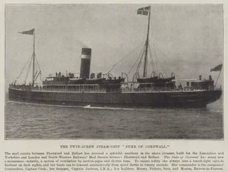 Le navire à vapeur à double hélice Duke of Cornwall