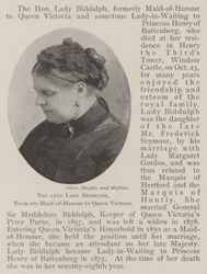 Feu Lady Biddulph, anciennement demoiselle d