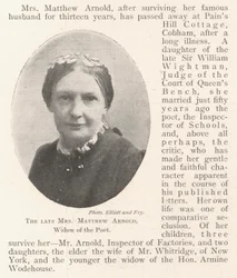 Feu Mme Matthew Arnold, veuve du poète