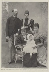 Feu Reine du Danemark, quatre générations, le Roi, la Princesse de Galles, la Duchesse de Fife et Lady Alexandra Duff