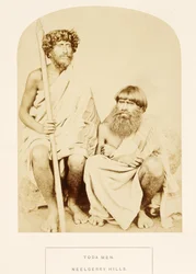 Hommes Toda, collines de Neelgerry, de The People of India, par J. Forbes Watson, publié en 1868