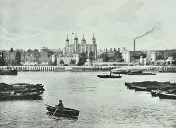 Tour de Londres, Tower Hill : depuis la rivière, 1895