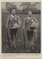 Cavaliers du 14e (Roi) Hussards en ordre de marche en tenue sud-africaine