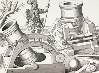 Mortiers du 16ème siècle sur chariots mobiles, c.1880
