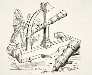 Un canon du 15ème siècle, tiré de The National and Domestic History of England par William Hickman Smith Aubrey, publié à Londres vers 1890