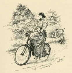 Une cycliste du 19ème siècle. Du Strand Magazine publié en 1897.