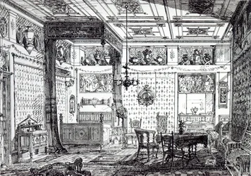 Une chambre à coucher, de 