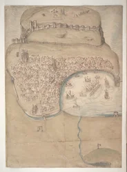 Plan coloré ou vue à vol d