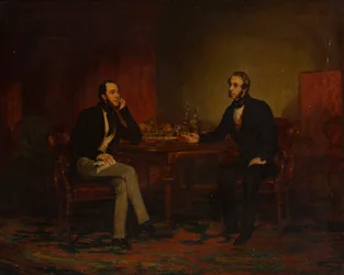 Une conversation, vers 1840