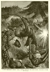 Quelques obus communs à percussion, passant à travers la terre meuble, ont explosé dans la fosse