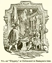 Friperie ou étal de vêtements à l