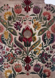 Un Dessin en Couleurs de Tapisserie, Soie ou Papier Peint