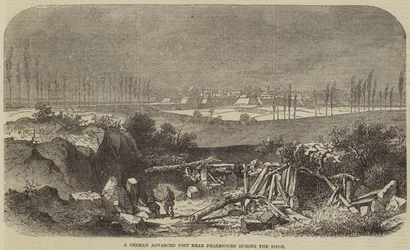 Un poste avancé allemand près de Phalsbourg pendant le siège (gravure)