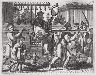 Un Mandarin dans une chaise à porteurs, illustration tirée d