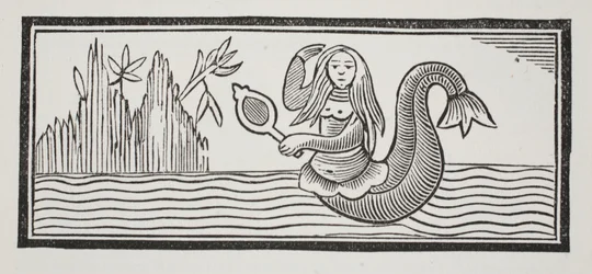 Une sirène, qui présage la destruction des marins, illustration de Chap-books du XVIIIe siècle par John Ashton, pub. 1882