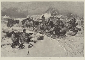 Un mariage paysan en Hongrie (gravure)