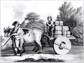 Une ferme portugaise, de A General View of the State of Portugal par James Murphy, publié en 1797