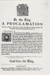 Proclamation du Roi pour la découverte du dernier complot horrible contre Sa Majesté et le gouvernement, 27 novembre 1678
