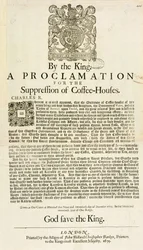 Proclamation du Roi pour la suppression des cafés, 1675