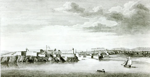 Vue du château de Moro et de la ville de La Havane depuis la mer, gravée par Pierre Charles Canot d