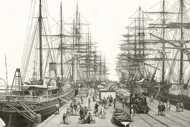 Un quai de chemin de fer à Melbourne, de 