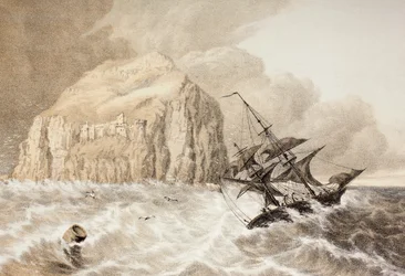Un naufrage contre le Bass Rock, Firth of Forth, de 