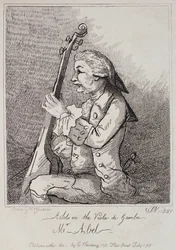 Un solo à la viole de gambe, Carl Friedrich Abel (1723-87) gravé par William Nelson Gardiner (1766-1814) 1787