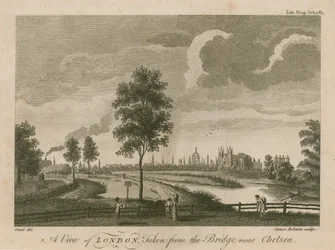 Vue de Londres prise depuis le pont près de Chelsea