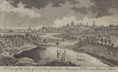 Vue de la ville de Dublin depuis Magazine Hill dans le Phoenix Park