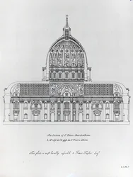 Une coupe transversale de Saint-Pierre, Rome