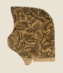 Une fine coiffe à broderie noire, 1620-40