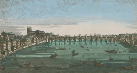 Vue générale des embarcations à voile sur les eaux de la Tamise