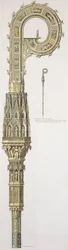 Élévation géométrique de la crosse de William of Wykeham (vers 1320-1404) publiée en 1785