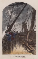 Un ouragan (gravure en couleur)