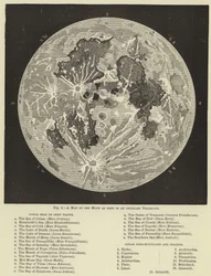 Carte de la lune vue dans un télescope ordinaire