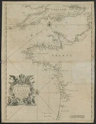 Une nouvelle carte des côtes maritimes de la France, avec la Manche, c.1730