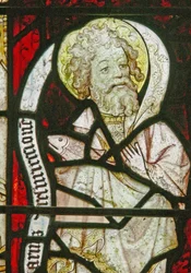Une fenêtre nord représentant Saint Simon