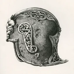 Un sallet, également connu sous le nom de salade ou schaller, casque de guerre, vers 1450 après J.-C., de L